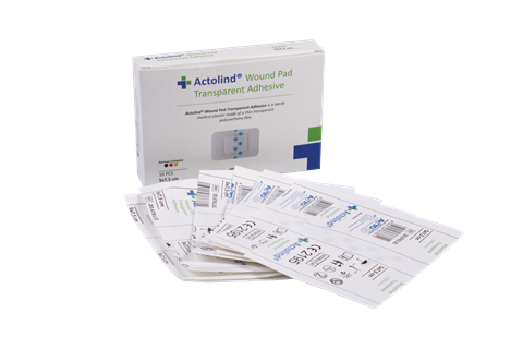 ACTOLIND® Wound Pad- Transparent Adhesive | Poliüretan Steril Tıbbi Flaster - 5x7,5 cm