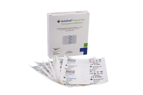 ACTOLIND® Wound Pad- Transparent Adhesive | Poliüretan Steril Tıbbi Flaster - 10X10 cm