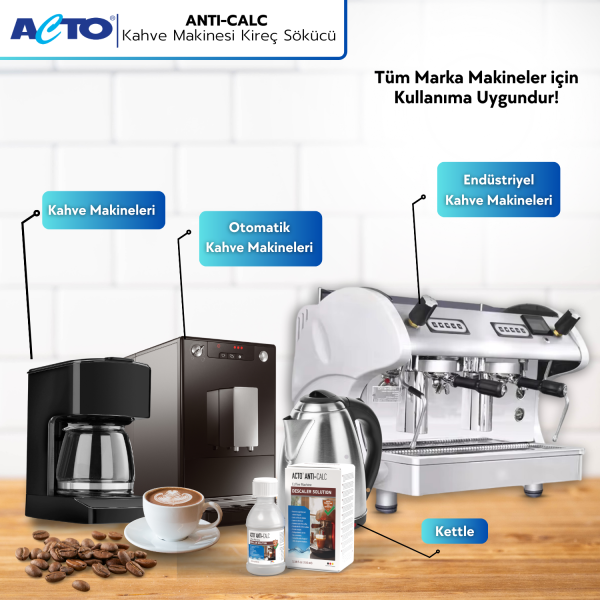 ACTO® ANTI-CALC 100 ml | Kahve Makinası Kireç Çözücü