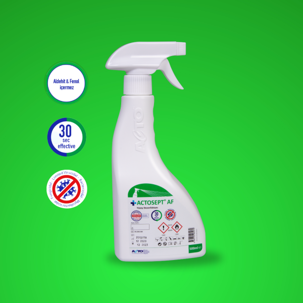 ACTOSEPT® AF (Alkollü Hızlı Yüzey Dezenfektanı - 30 Saniyede Etkili) Toptan Satış 1 Litre