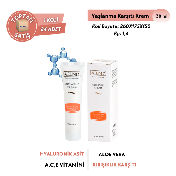 ACLIND® ANTI-AGING CREAM 30 ml / Kırışıklık ve Yaşlanma Karşıtı Krem - Toptan Satış