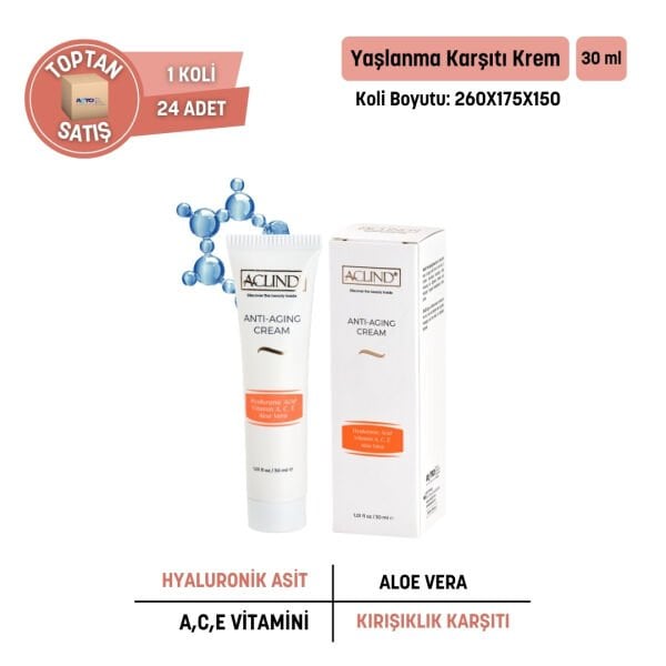 ACLIND® ANTI-AGING CREAM 30 ml / Kırışıklık ve Yaşlanma Karşıtı Krem - Toptan Satış