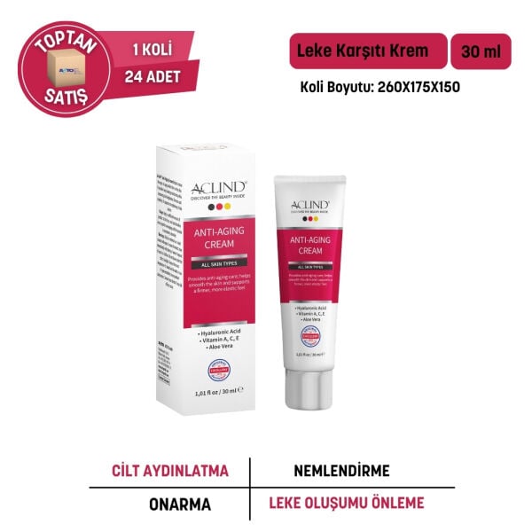 ACLIND® ANTI-AGING CREAM 30 ml / Kırışıklık ve Yaşlanma Karşıtı Krem - Toptan Satış