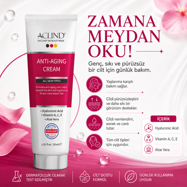 ACLIND® ANTI-AGING CREAM 30 ml / Kırışıklık ve Yaşlanma Karşıtı Krem - Toptan Satış