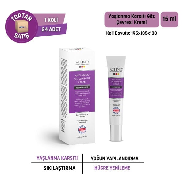 ACLIND® ANTI-AGING EYE CONTOUR CREAM 15 ml Yaşlanma Karşıtı Göz Kremi - Toptan Satış