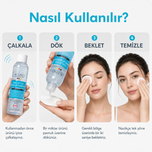 Aclind® Dual-Active Make-Up Remover | Çift Bazlı Makyaj Temizleyici - Toptan Satış