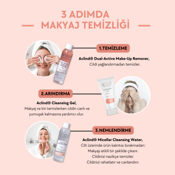 Aclind® Dual-Active Make-Up Remover | Çift Bazlı Makyaj Temizleyici - Toptan Satış