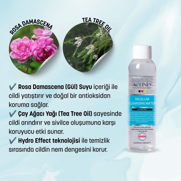 ACLIND® Micellar Cleansing Water / Makyaj Temizleme Suyu 125 ml - Toptan Satış