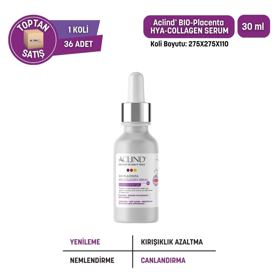 ACLIND® BIO-PLACENTA HYA-COLLAGEN | Yaşlanma Karşıtı Kolajen Serum 30 ml - Toptan Satış