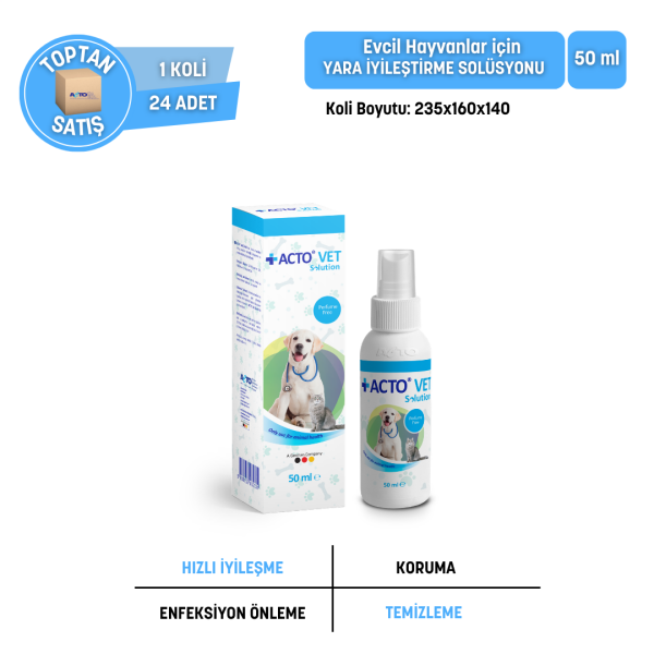 ACTO® VET SOLUTION Kedi-Köpek için Yara Bakım Solüsyonu - Toptan Satış