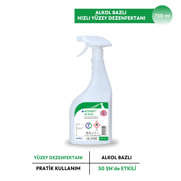 ACTOSEPT® AF PLUS | Tıbbi Cihazlar için Alkol Bazlı Yüzey Dezenfektanı 750 ml