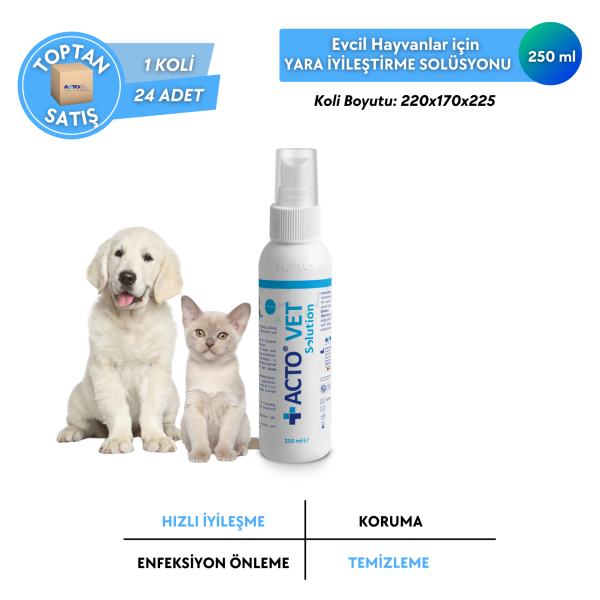 ACTO® VET SOLUTION Kedi-Köpek için Yara Bakım Solüsyonu - Toptan Satış 250 ml