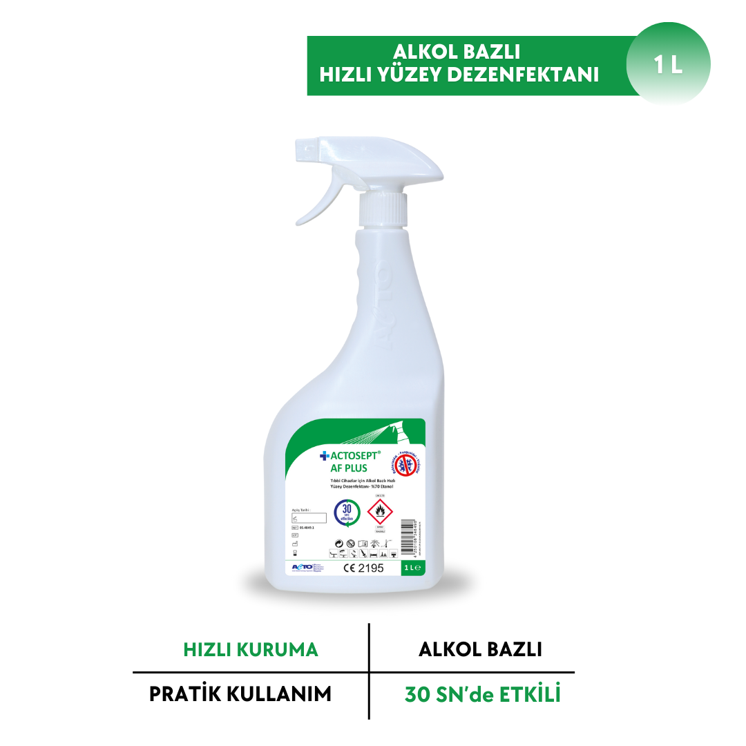 ACTOSEPT® AF PLUS  Tıbbi Cihazlar için Alkollü Hızlı Yüzey Dezenfektan 1L