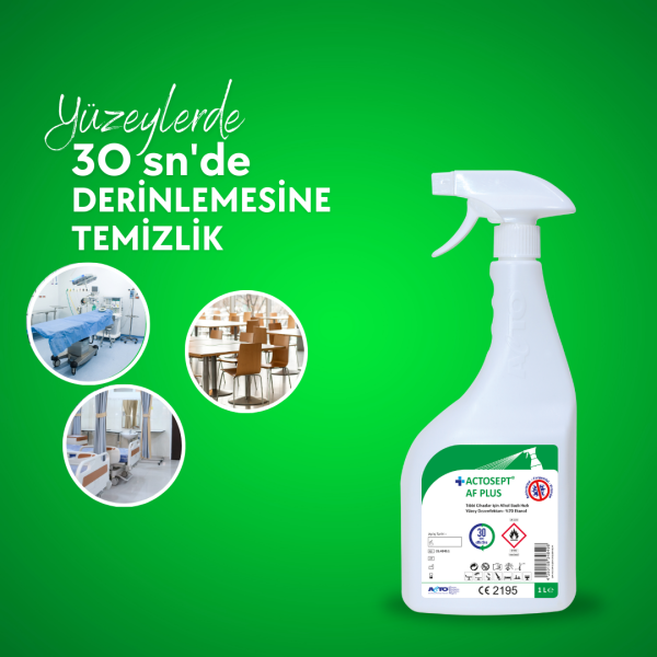 ACTOSEPT® AF PLUS  Tıbbi Cihazlar için Alkollü Hızlı Yüzey Dezenfektan 1L
