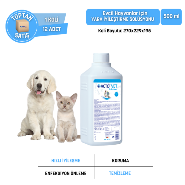 ACTO® VET SOLUTION Kedi-Köpek için Yara Bakım Solüsyonu - Toptan Satış 500 ml