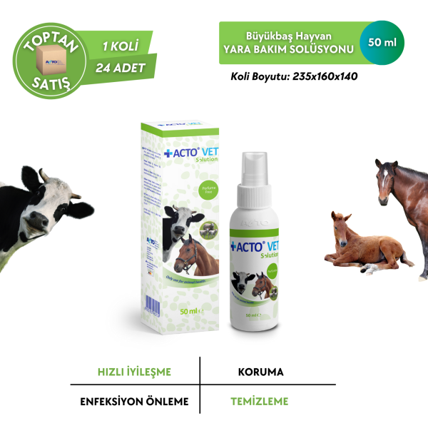 ACTO® VET SOLUTION Büyükbaş Hayvanlar için Yara Bakım Solüsyonu - Toptan Satış