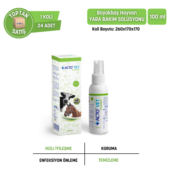 ACTO® VET SOLUTION Büyükbaş Hayvanlar için Yara Bakım Solüsyonu - Toptan Satış 100 ml