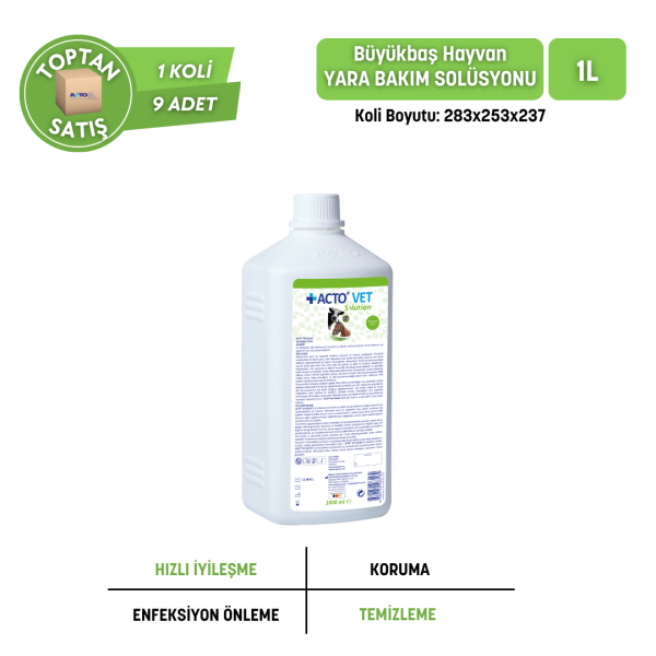 ACTO® VET SOLUTION Büyükbaş Hayvanlar için Yara Bakım Solüsyonu - Toptan Satış 1 Litre