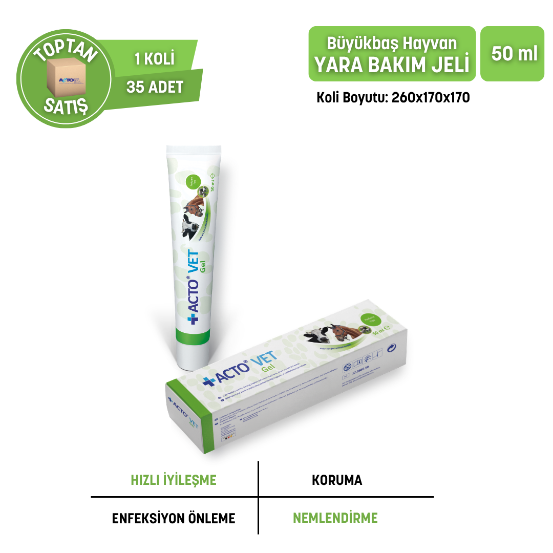 ACTO® VET GEL 50 ml Büyükbaş Hayvanlar için Yara Bakım Jeli - Toptan Satış
