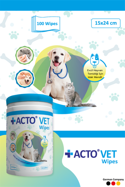 ACTO® VET WİPES 100'lü Evcil Hayvan Temizleme Mendili - Toptan Satış
