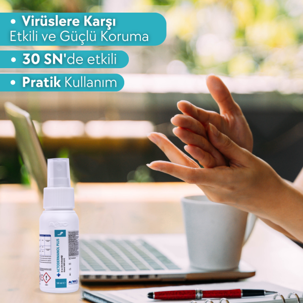 ACTODERMANOL® PLUS (El ve Cilt Antiseptiği %89 (v/v) Etanol) - Toptan Satış 50 ml