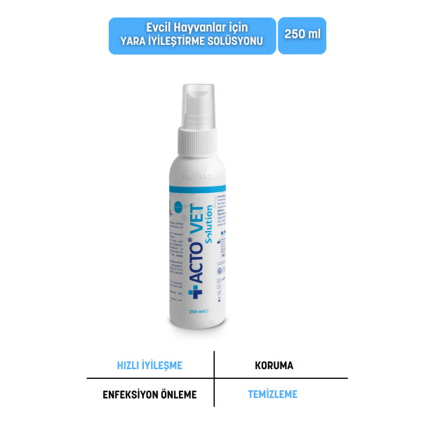 ACTO® VET SOLUTION 250 ml Kedi-Köpek için Yara Bakım Solüsyonu