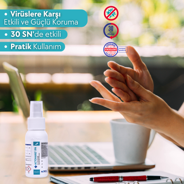 ACTOHAND® IPA El ve Cilt Antiseptiği - İzopropil Alkol 75 % (v/v) = (70,6 g) - Toptan Satış 5 Lt