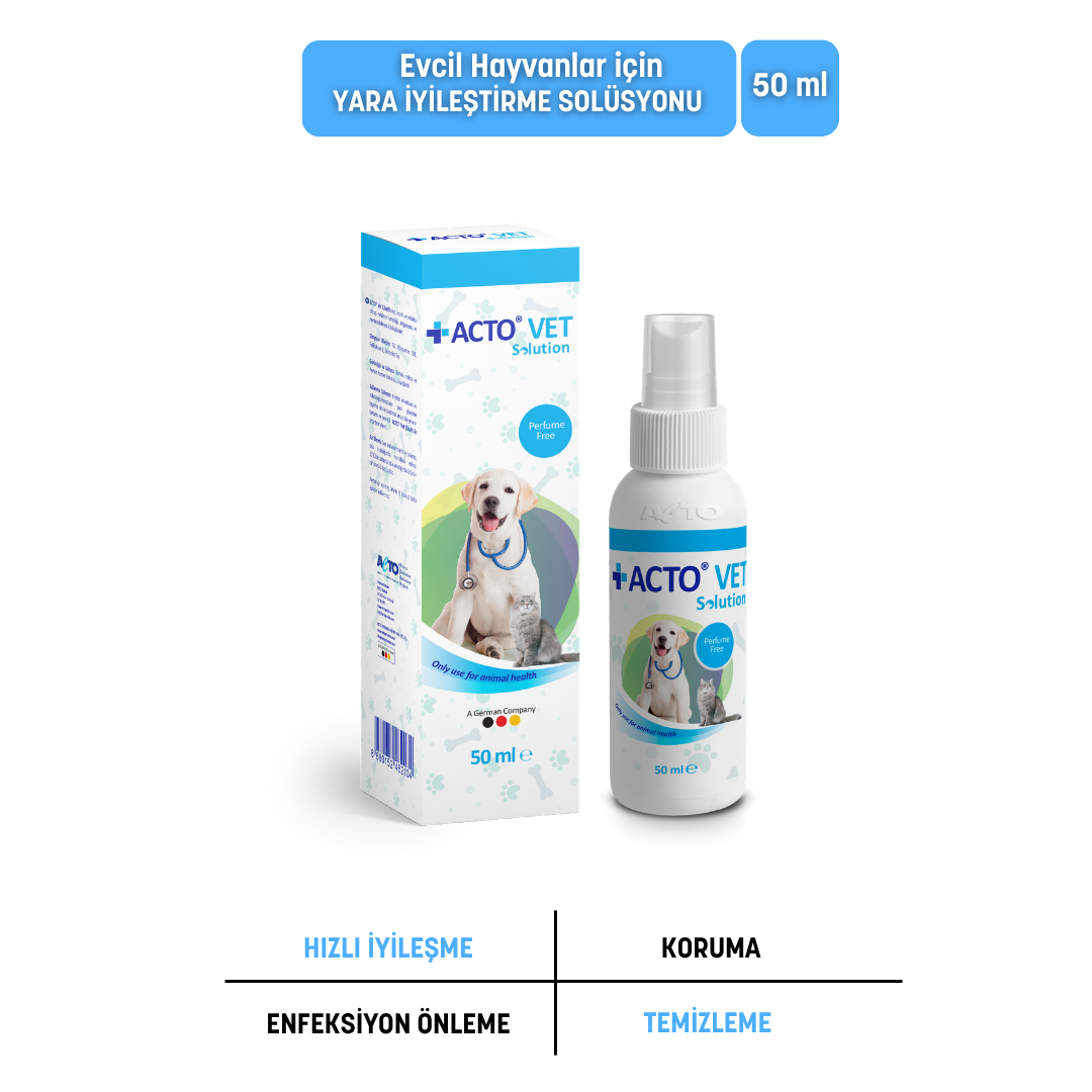 ACTO® VET SOLUTION 50 ml Kedi-Köpek için Yara Bakım Solüsyonu