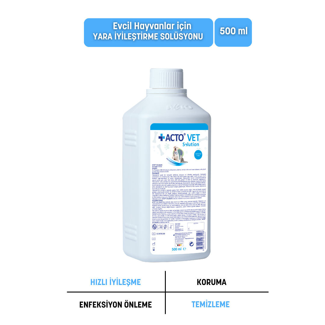 ACTO® VET SOLUTION 500 ml Kedi-Köpek için Yara Bakım Solüsyonu