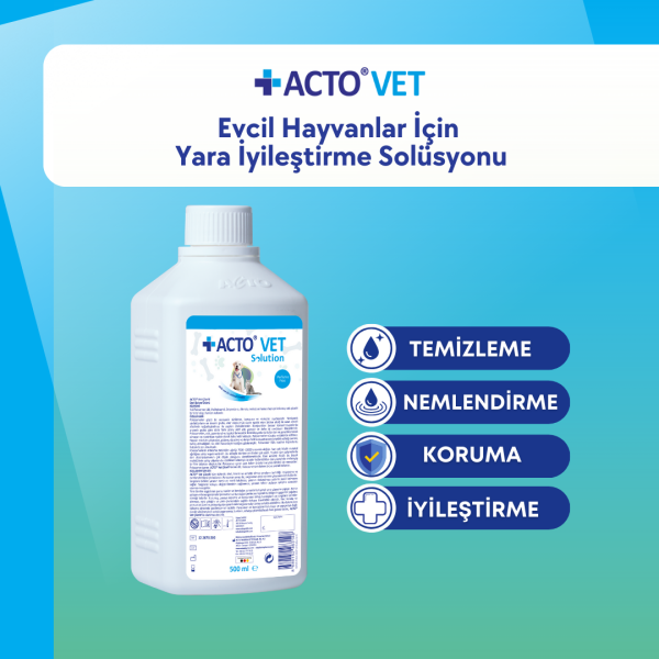 ACTO® VET SOLUTION 500 ml Kedi-Köpek için Yara Bakım Solüsyonu