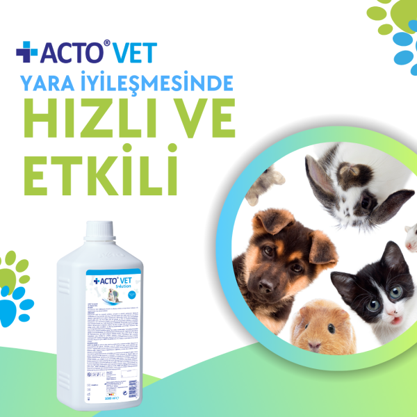 ACTO® VET SOLUTION 1L Kedi-Köpek için Yara Bakım Solüsyonu