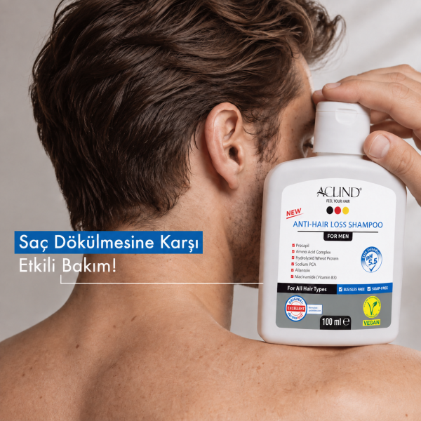 Aclind Hair Loss Shampoo For Men /  Erkekler İçin Dökülme Karşıtı Saç Bakım Şampuanı 100 ml