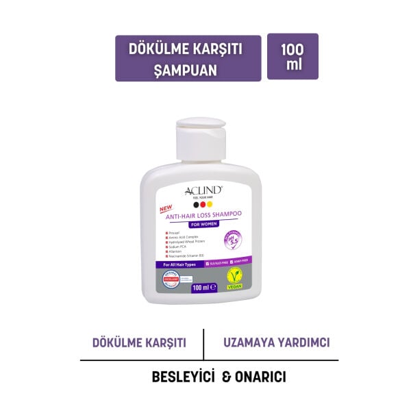 Aclind Hair Loss Shampoo For Women /  Kadınlar İçin Dökülme Karşıtı Saç Bakım Şampuanı 100 ml