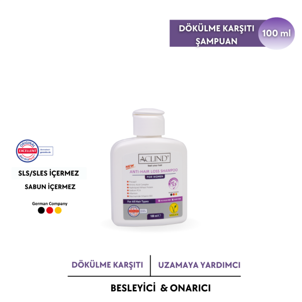 Aclind Hair Loss Shampoo For Women /  Kadınlar İçin Dökülme Karşıtı Saç Bakım Şampuanı 100 ml
