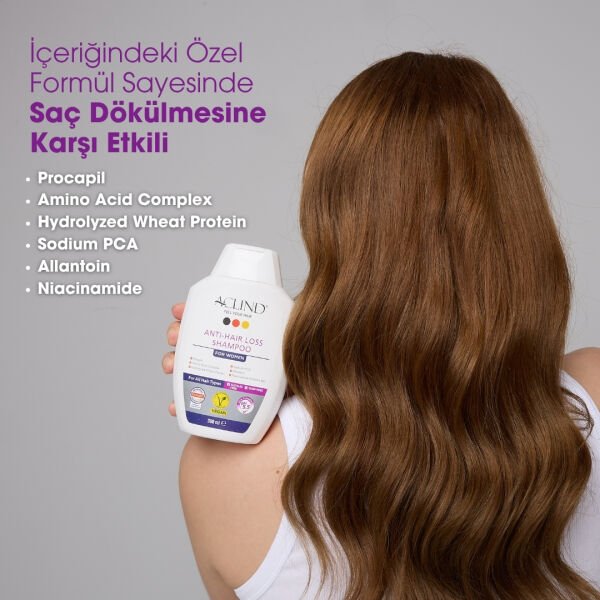 Aclind Hair Loss Shampoo For Women /  Kadınlar İçin Dökülme Karşıtı Saç Bakım Şampuanı 300 ml
