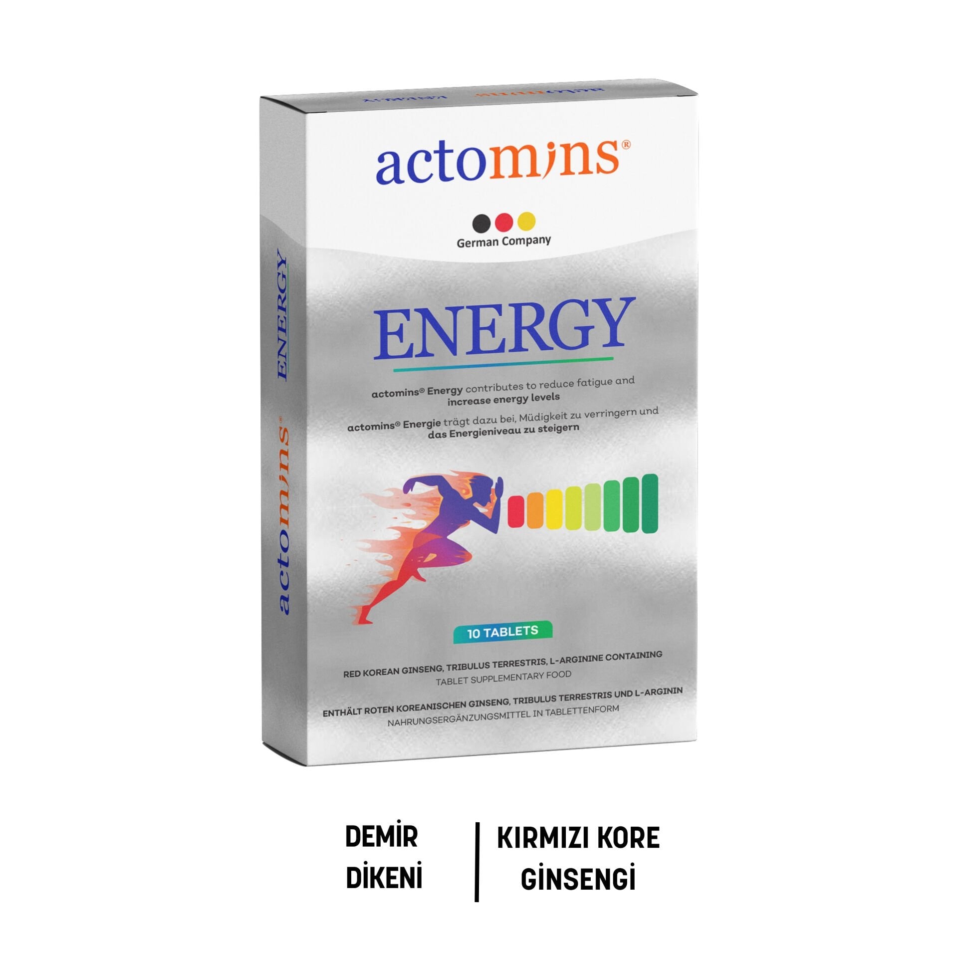 Actomins Energy Tribulus, Ginseng, L-arjinin İçeren Gıda Takviyesi