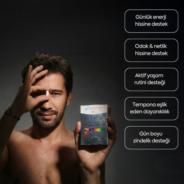 Actomins Energy Tribulus, Ginseng, L-arjinin İçeren Gıda Takviyesi