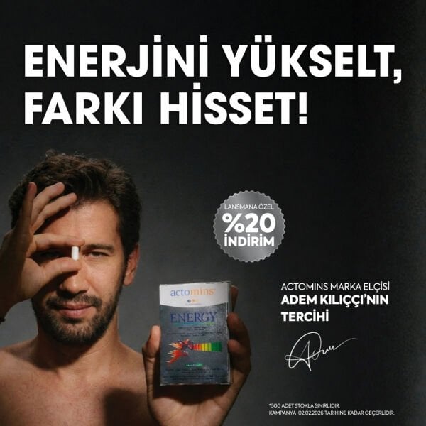 Actomins Energy Tribulus, Ginseng, L-arjinin İçeren Gıda Takviyesi 2' li Paket