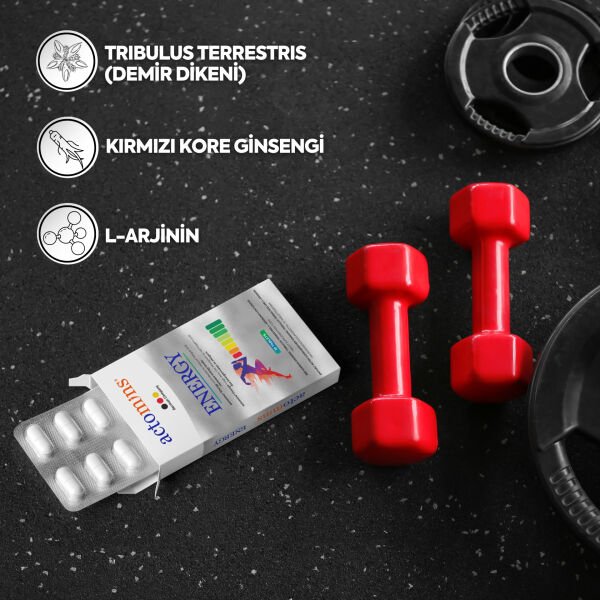 Actomins Energy Tribulus, Ginseng, L-arjinin İçeren Gıda Takviyesi 2' li Paket