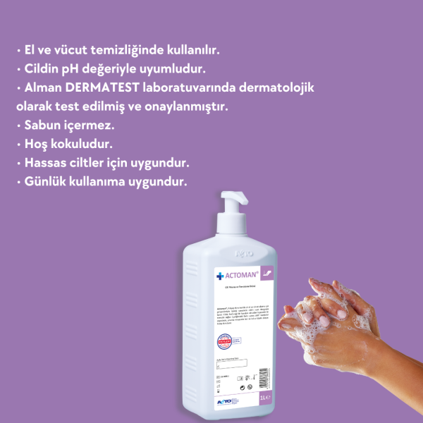ACTOMAN® 1L Cilt Yıkama Temizleme Ürünü - Toptan Satış