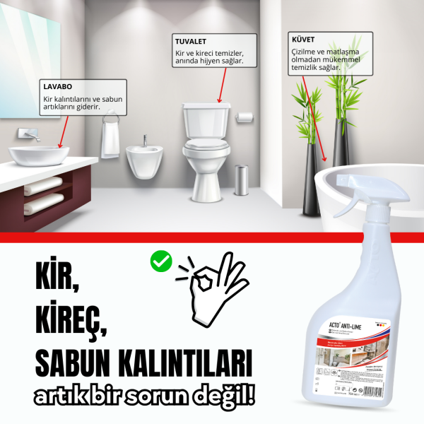 ACTO® ANTI LIME 750 ml Kir ve Kireç Sökücü