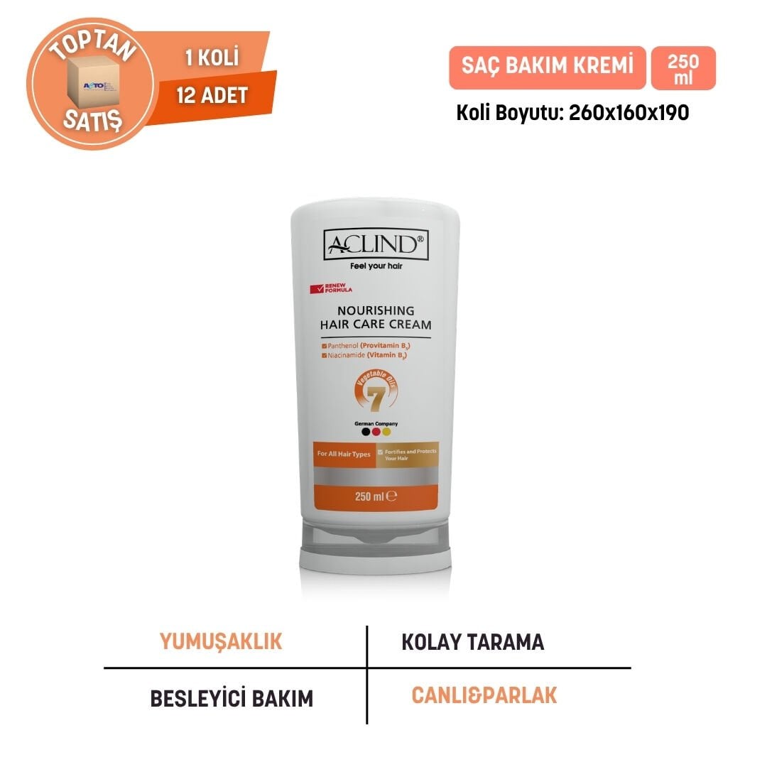 Aclind Nourishing Hair Care Cream / Besleyici ve Onarıcı Saç Bakım Kremi - Toptan Satış