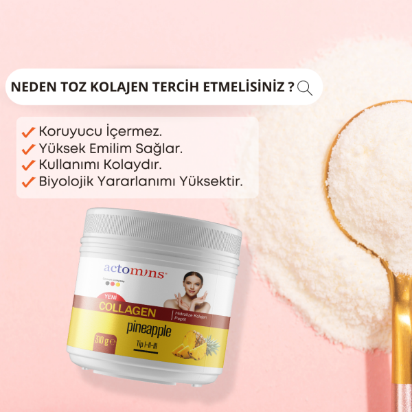 ACTOMINS® Collagen Pineapple - Ananas Aromalı Kolajen 310 gr