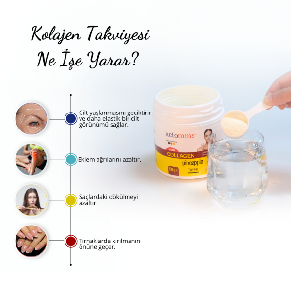 ACTOMINS® Collagen Pineapple - Ananas Aromalı Kolajen 310 gr