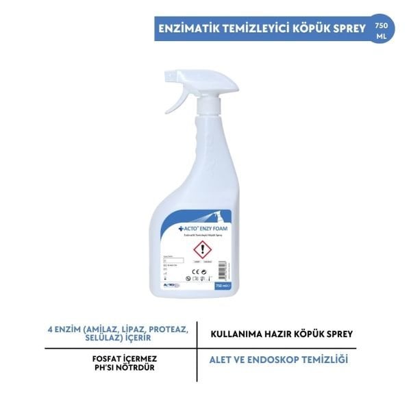 ACTO® ENZY FOAM 750 ml Enzimatik Temizleyici Köpük Sprey