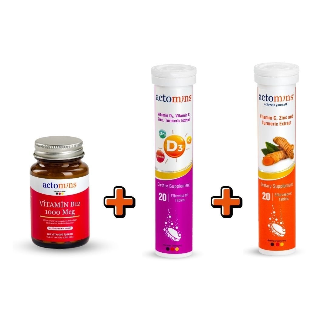 ACTO® VIT C Vitamin +Vitamin D3 + B12 | Bağışıklık Güçlendirici Vitamin Seti
