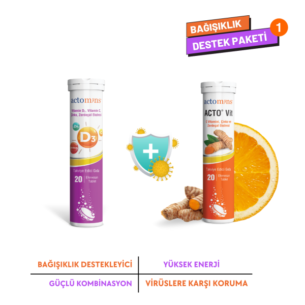 ACTO® VIT C Vitamin +Vitamin D3 + B12 | Bağışıklık Güçlendirici Vitamin Seti