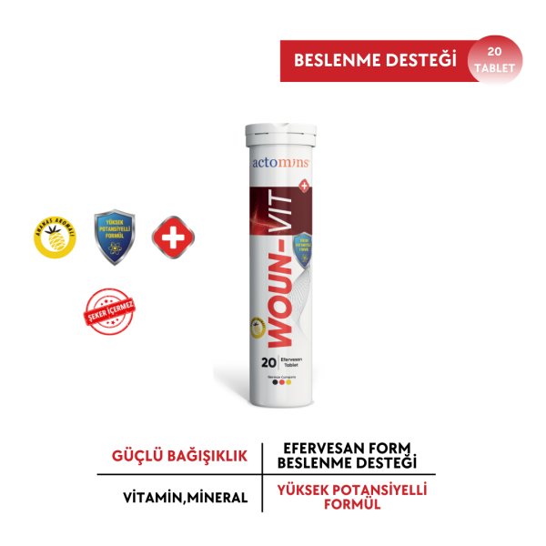 Actomins Woun-Vit | Beslenme Desteği 20 Efervesan Tablet