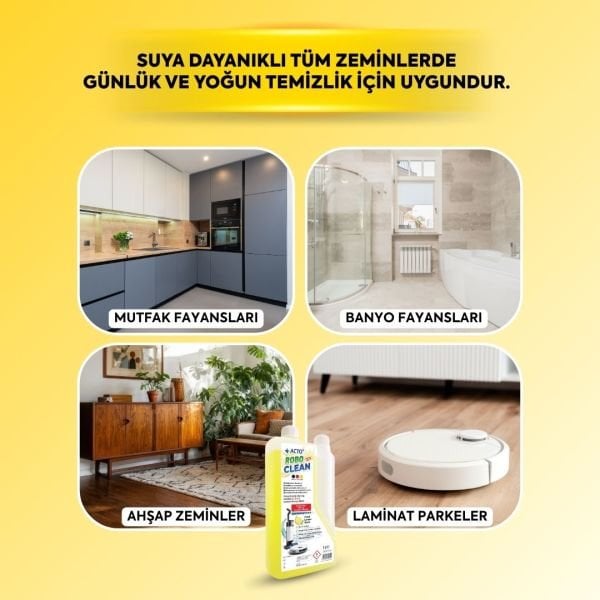 Acto® Robo Clean – Robot & Islak Dikey Süpürgeler İçin Limonlu Konsantre Yüzey Temizleyici