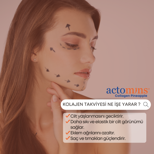 ACTOMINS® Collagen 3 Aylık Ananas Aromalı Kolajen Paket | 3'lü Paket